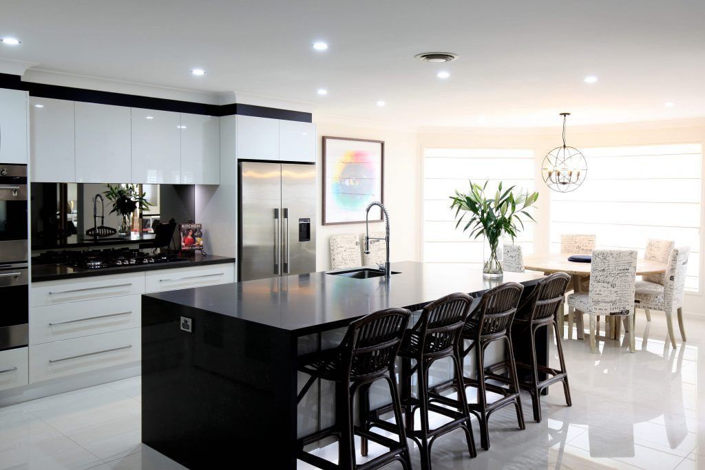 A Kitchen With Stools and a Refrigerator — DecoGlaze in Minchinbury, NSW