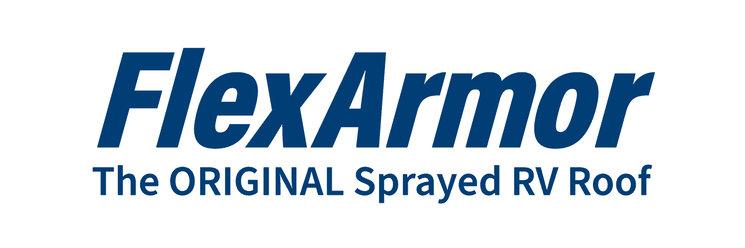 The logo for flexarmor the original sprayed rv roof