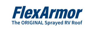 The logo for flexarmor the original sprayed rv roof