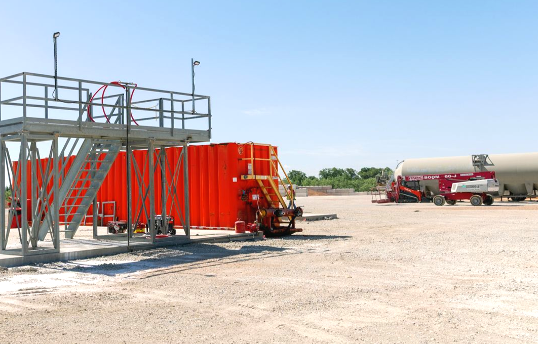SiteLine Services water truck filling at J-stands in West Texas
