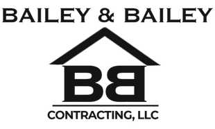 Logo for Bailey & Bailey Contracting, LLC featuring a house symbol with stylized