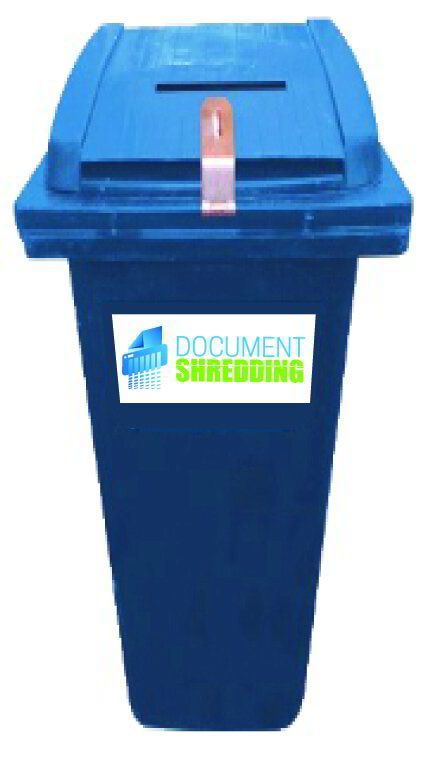 Wheelie bin for documents to be shredded by Documentshredding in Pretoria East.