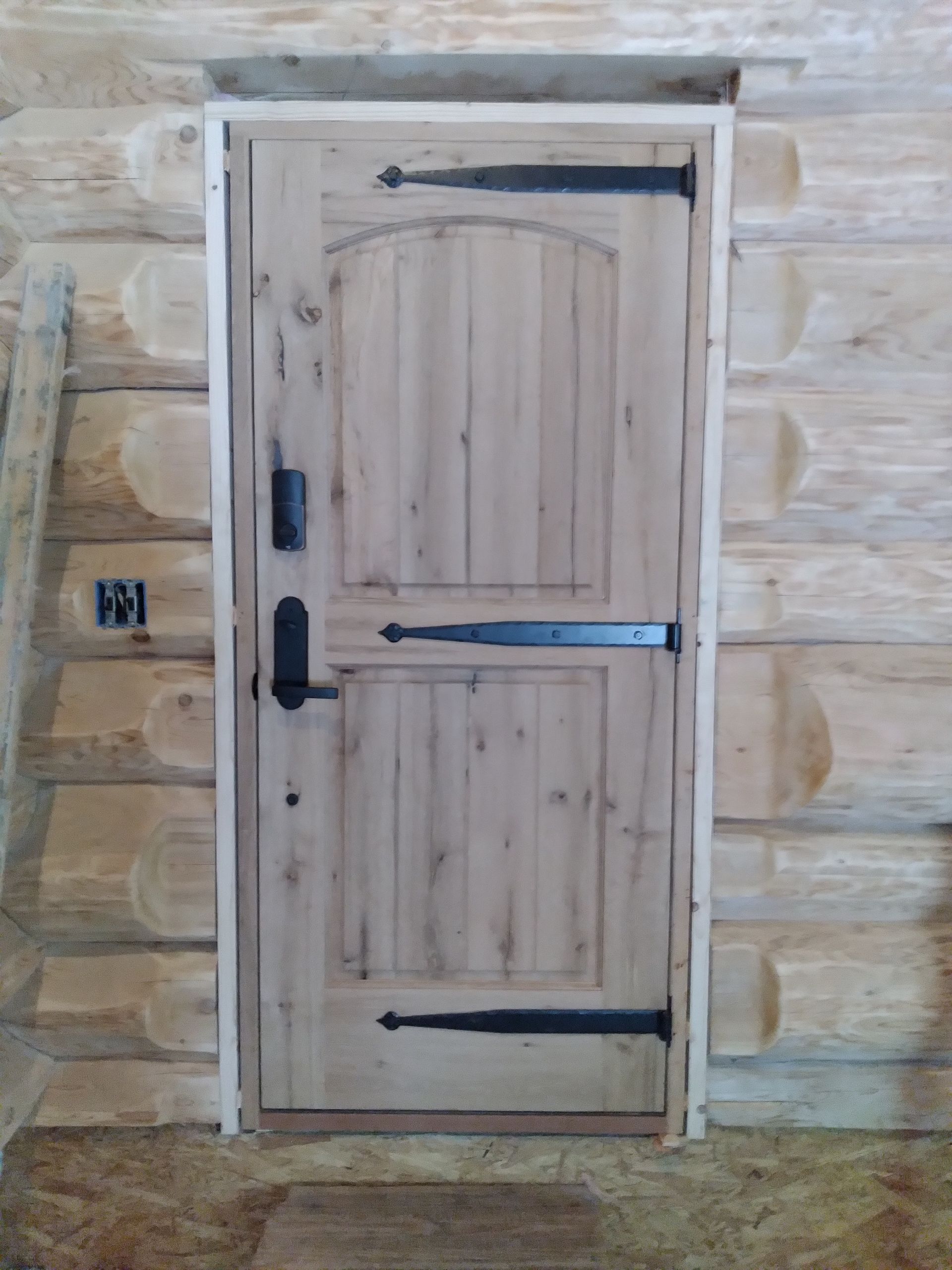 A Wooden Door in A Log Cabin | Narvon, PA | JDH Custom Millwork