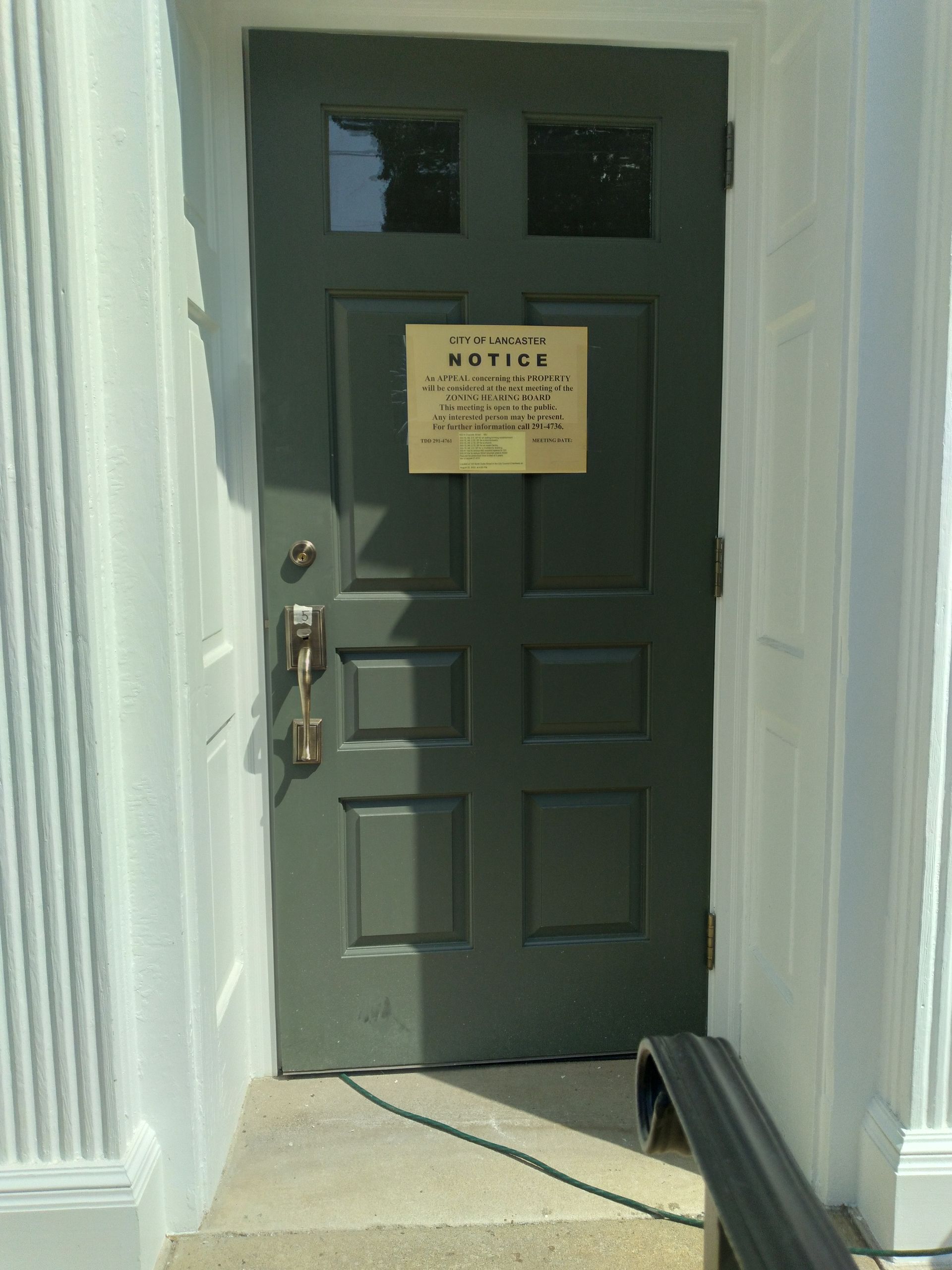 A Door with A Sign on It that Says Notice | Narvon, PA | JDH Custom Millwork