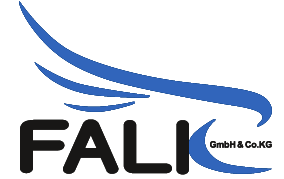 Ein blau-schwarzes Logo für die Falk GmbH & Co.KG