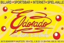 Ein gelbes Schild mit roten Buchstaben, auf dem Dorado steht