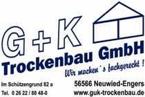 Ein schwarz-weißes Logo für die G+K Trockenbau GmbH
