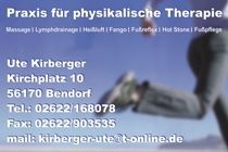 Eine Werbung für eine Physiotherapie-Klinik mit einem Bild einer laufenden Person