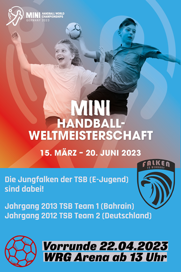 Ein Plakat für eine Mini-Handball-Weltmeisterschaft