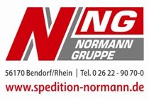 Ein rot-graues Logo für ein Unternehmen namens Norman Gruppe.