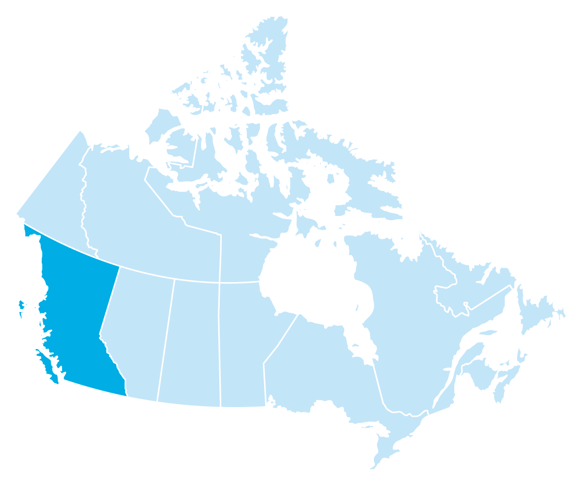 Canada Map highlighting BC
