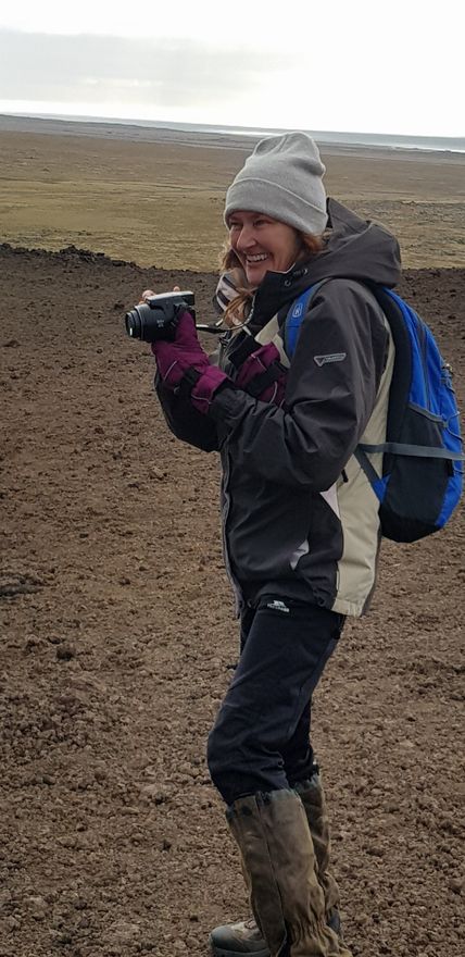 Artist on site researching in Iceland