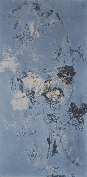 Ivy shadows, unique print using double plates