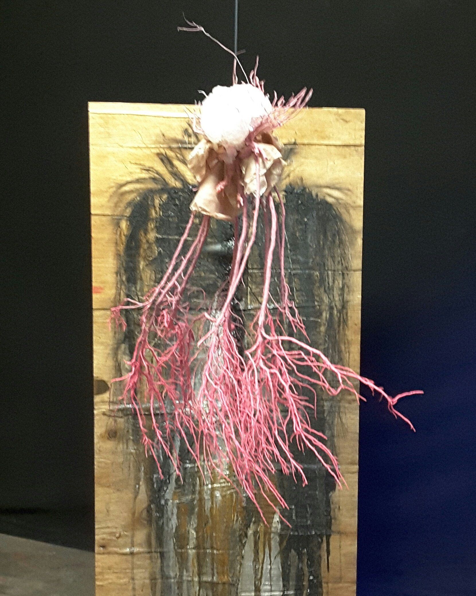 Silcone on the brain and Evelyn table inspired installation