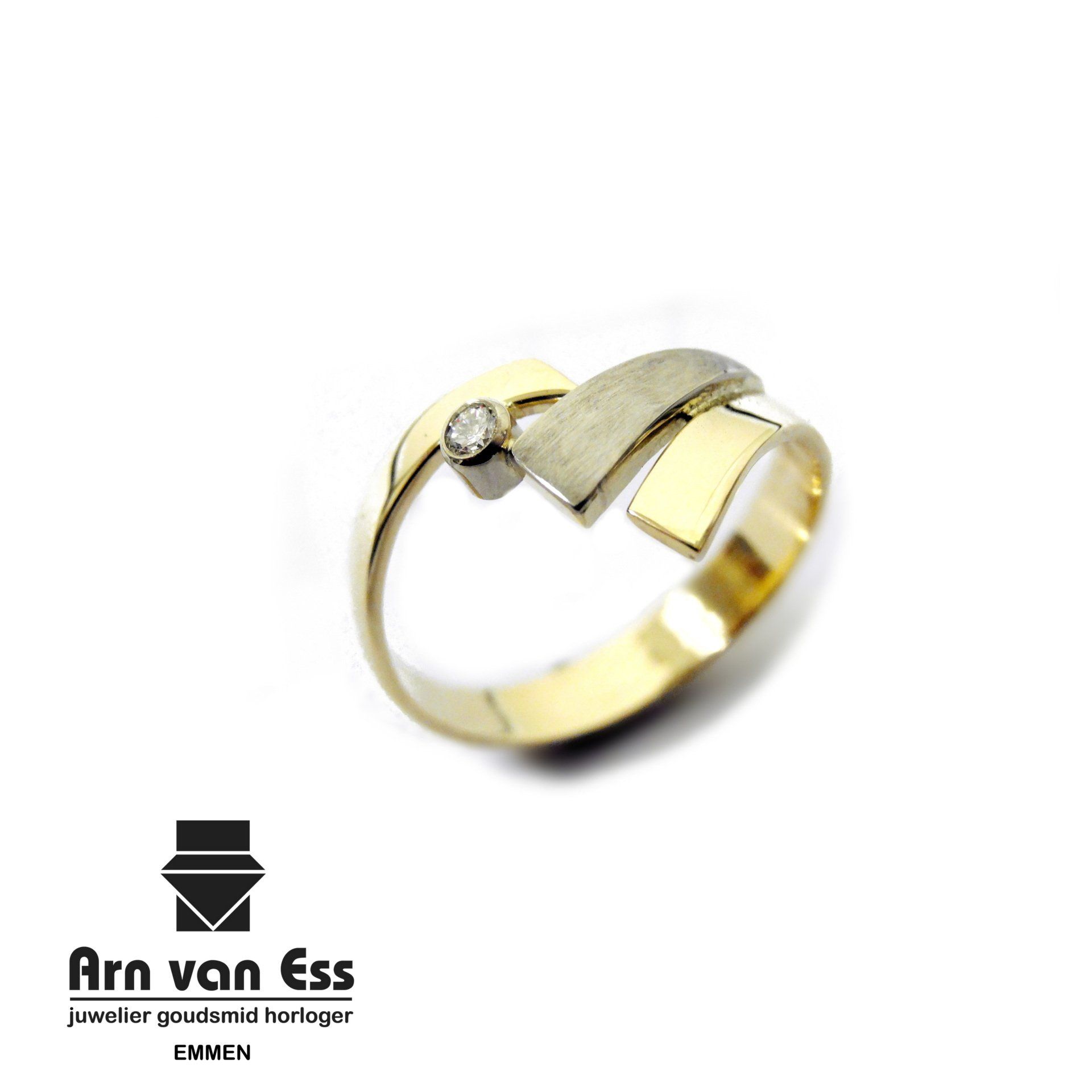 Vermaakte trouwring net witgoud