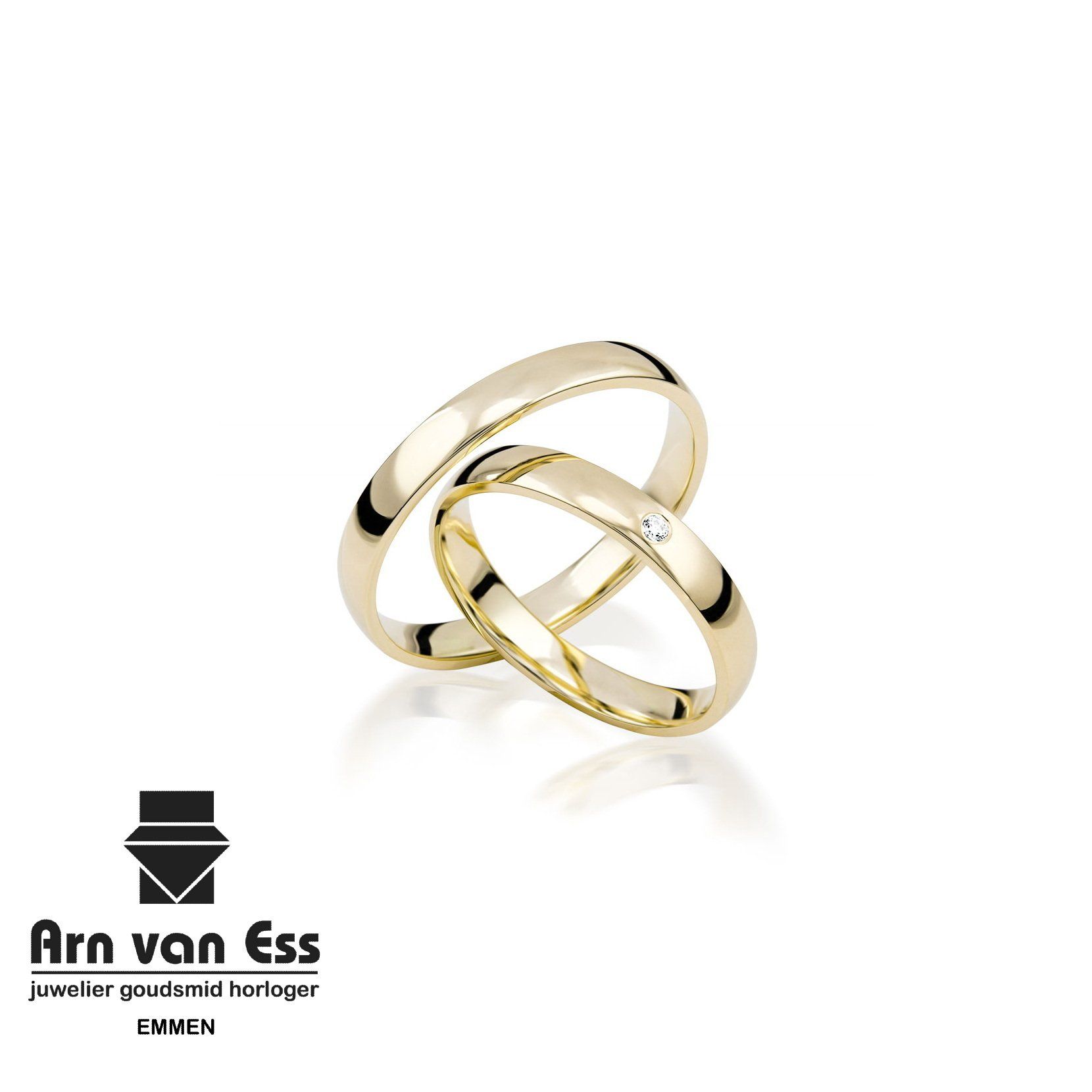 Bicolor gouden trouwringen S149