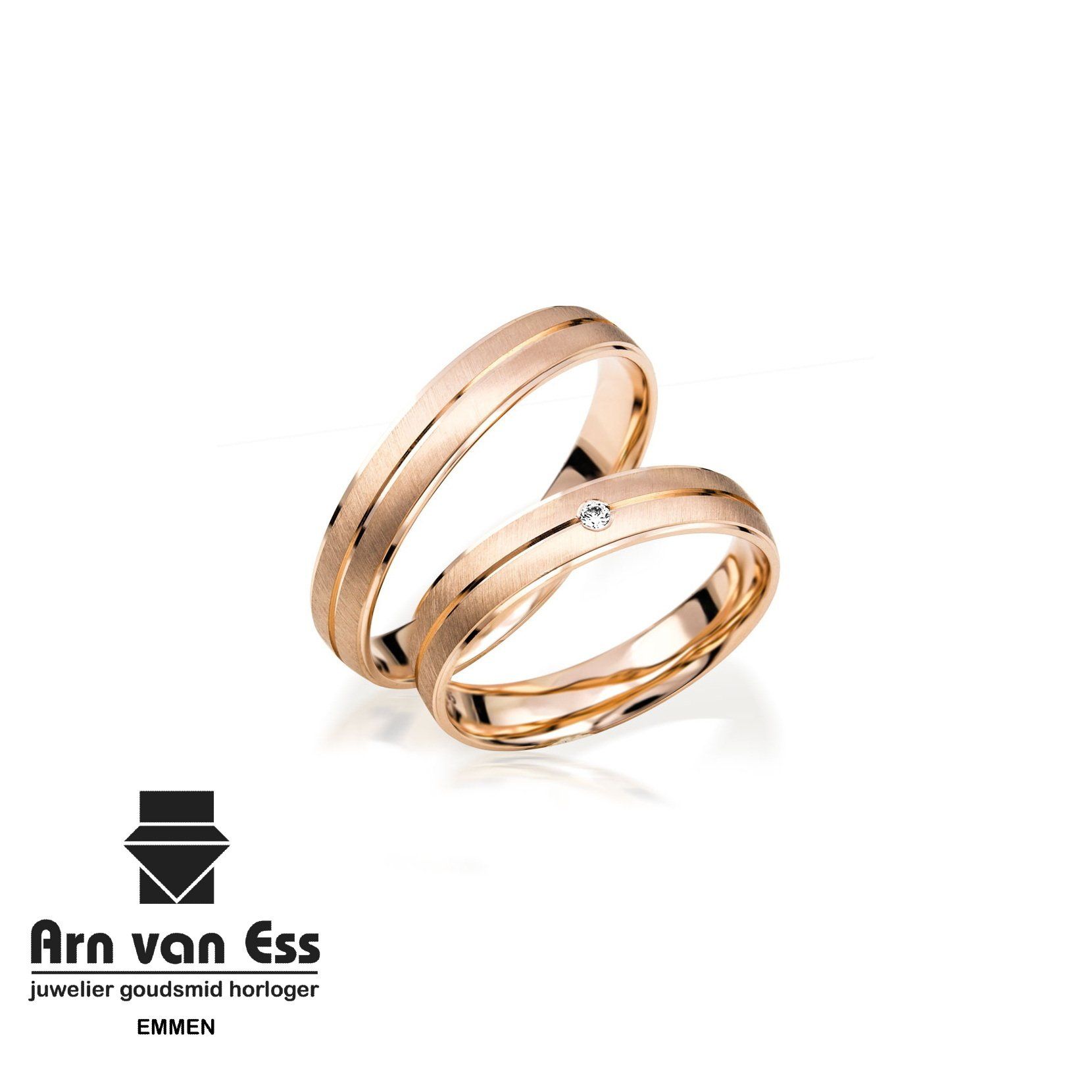 Rosé gouden trouwringen S158