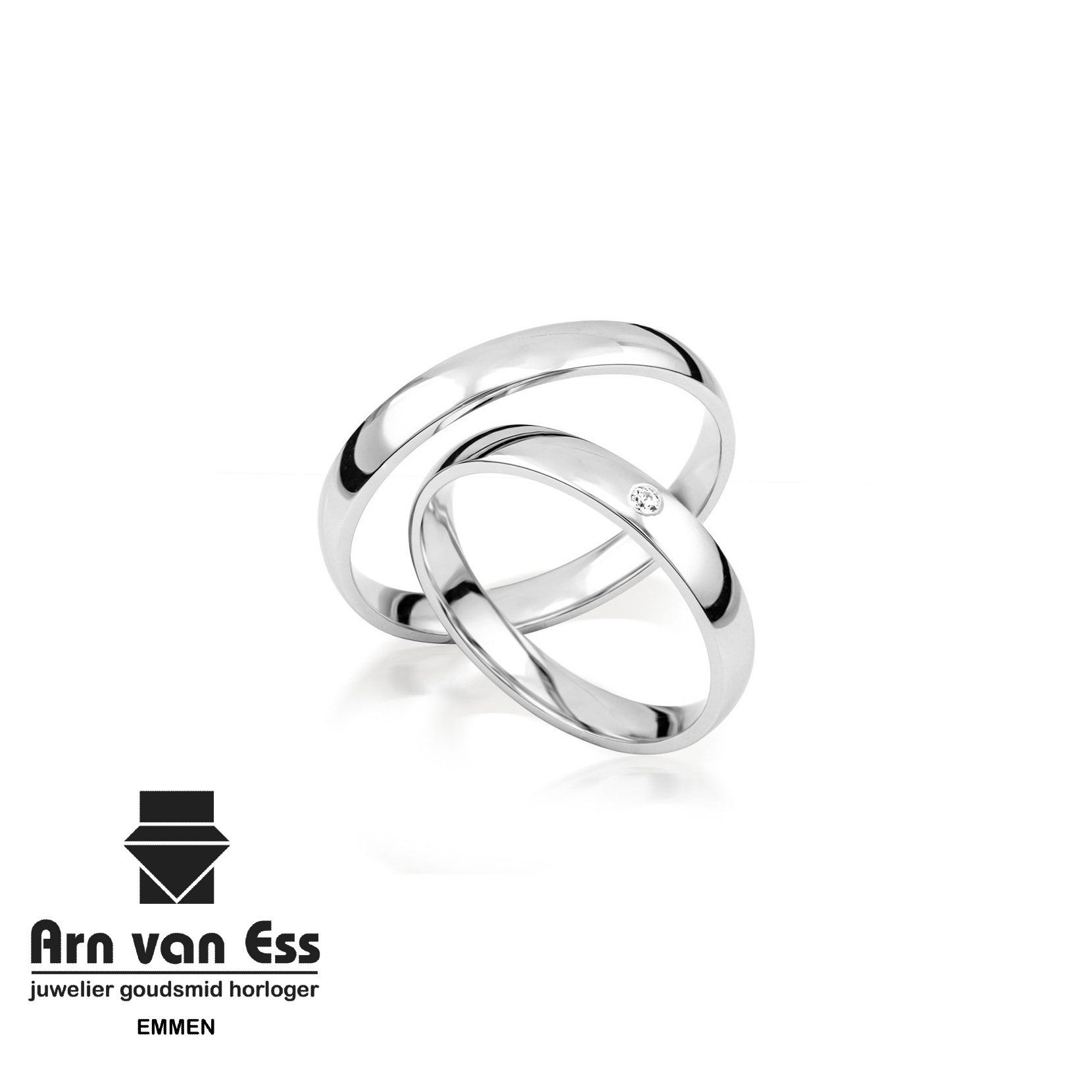 Wit gouden trouwringen S160