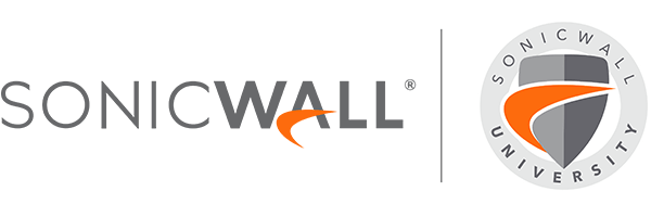 The logo for sonicwall university is shown on a white background.