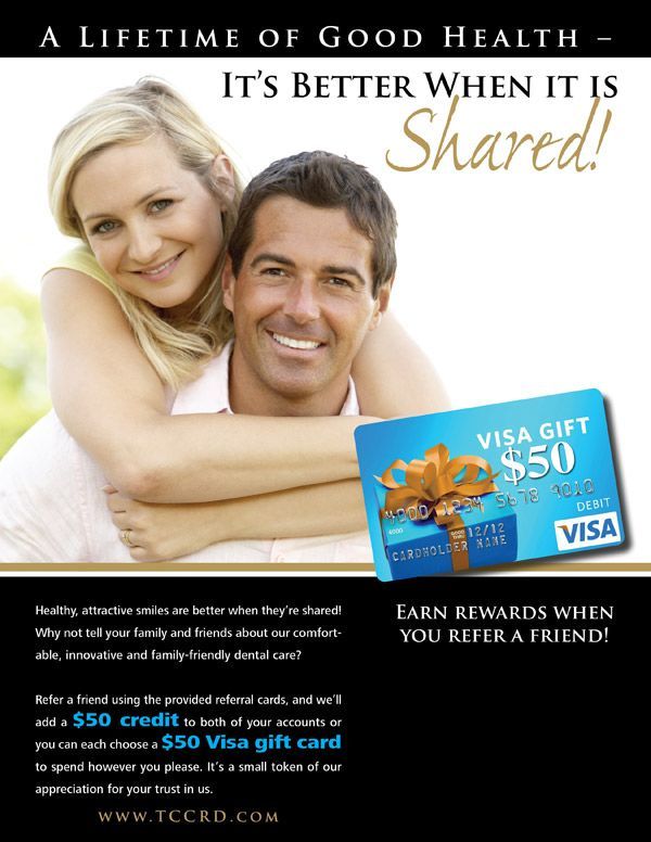 get a visa gift card for referring a friend | best dental implants, dentures, sleep apnea therapy in Chesapeake va