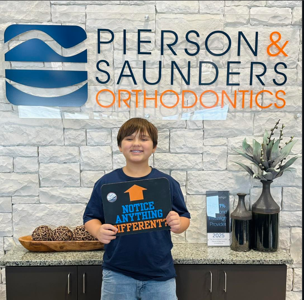 child at age of 7 with braces