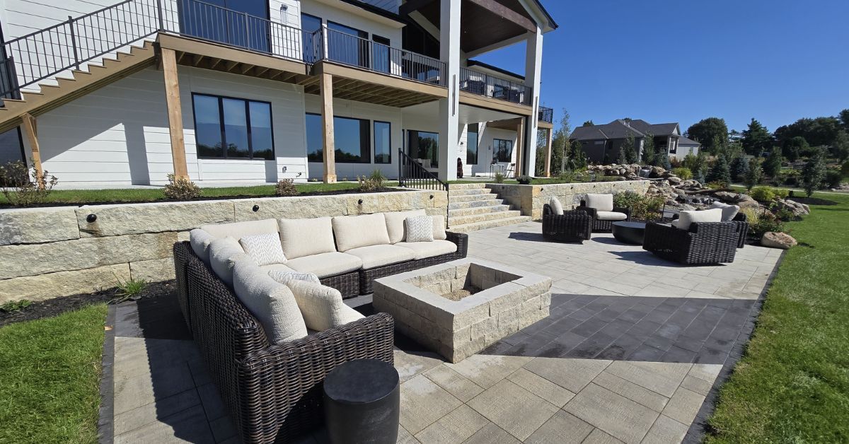 Residential Landscapes Omaha NE front yard and backyard design by Garret's Lawn Services