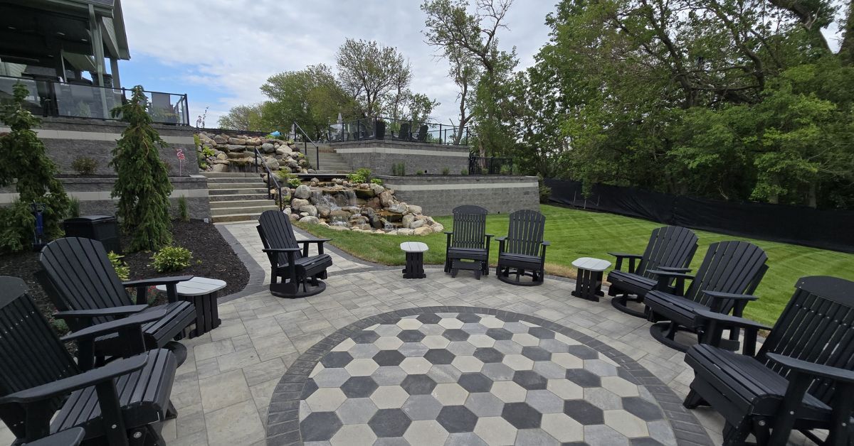 Hardscaping Services Omaha, NE patio installation with pavers by Garret’s Lawn Services