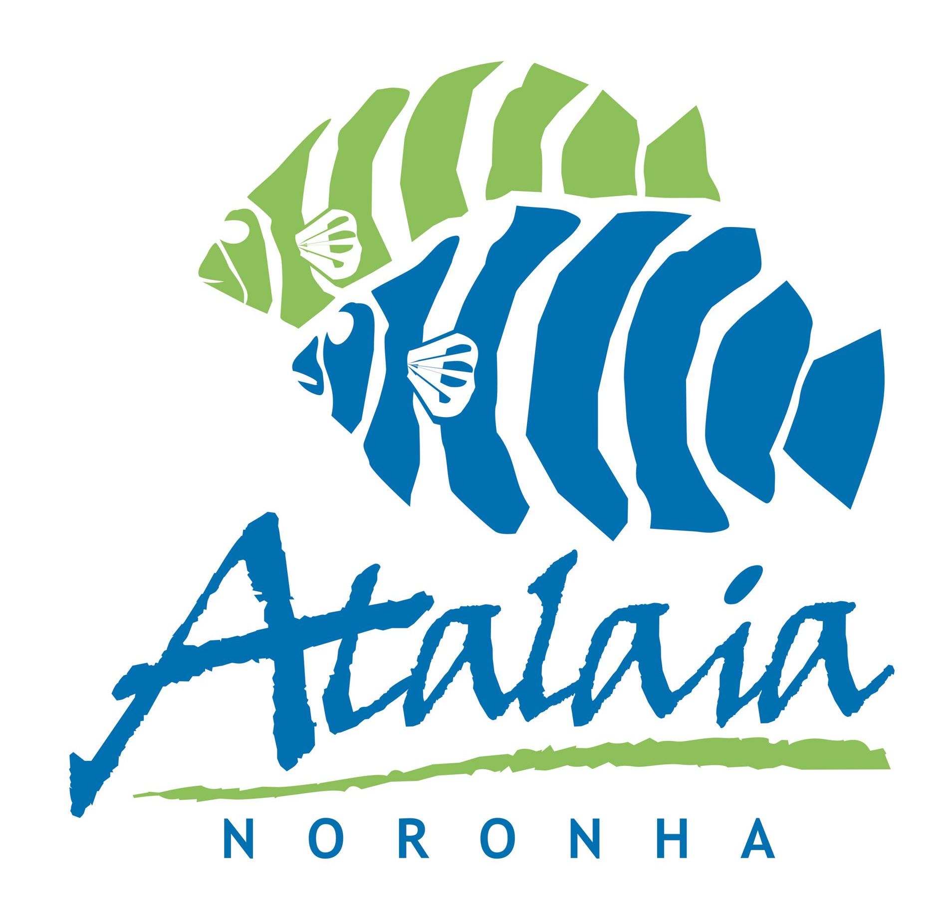 A blue and green logo for atalaia noronha