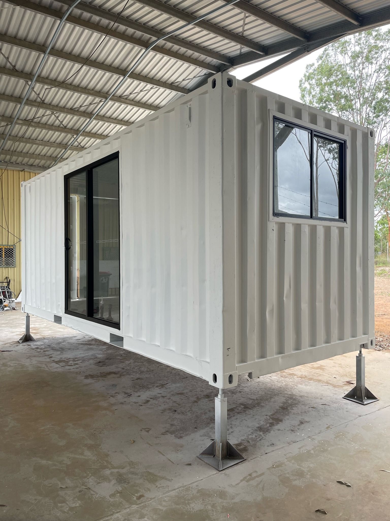 White Painted Container — Professional Tiny House Builders in Nanango, QLD