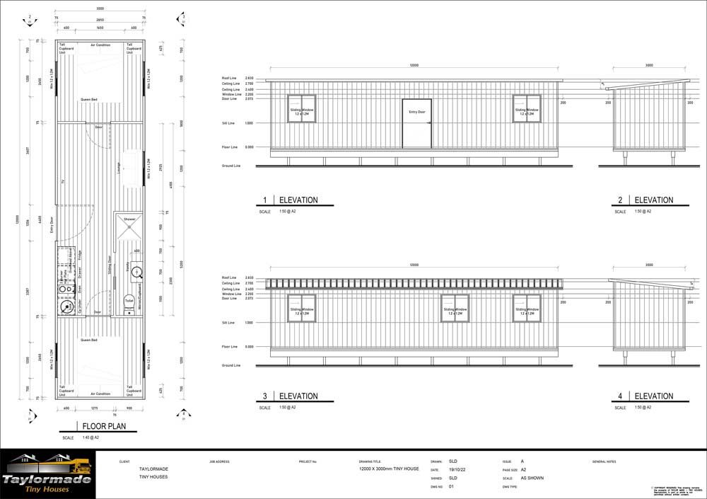 12 x 3 House Plan — Professional Tiny House Builders in Nanango, QLD