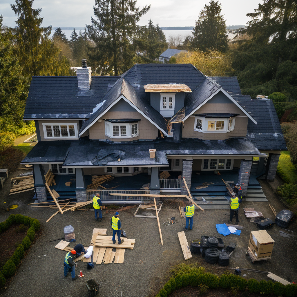 Aerial view of a sloped roof installation in Victoria by Royal Roofing