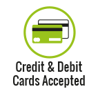 We accept all major credit & debit cards