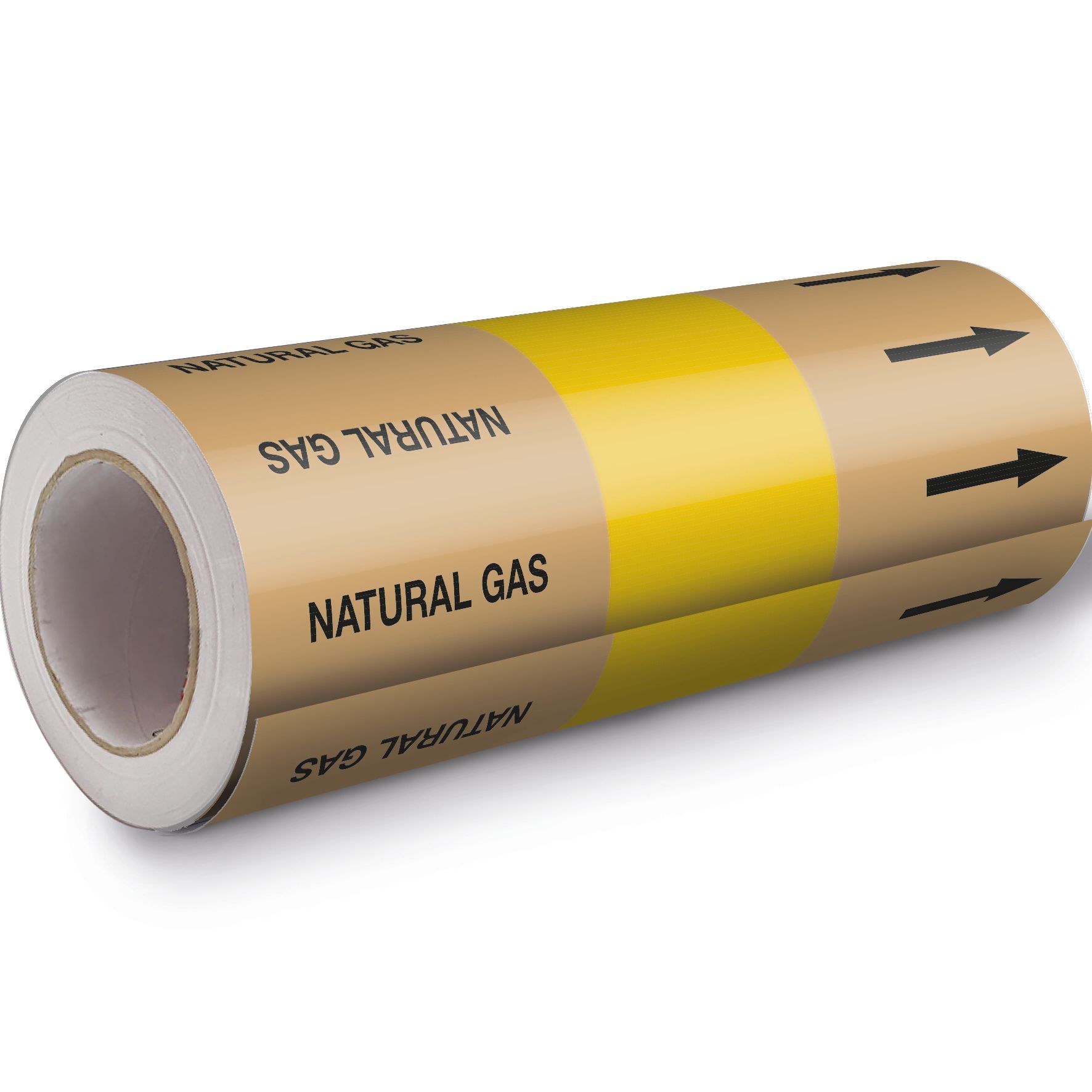 Roll of Vinyl Pipe Wrap used to mark natural Gas Pipes according to BS1710