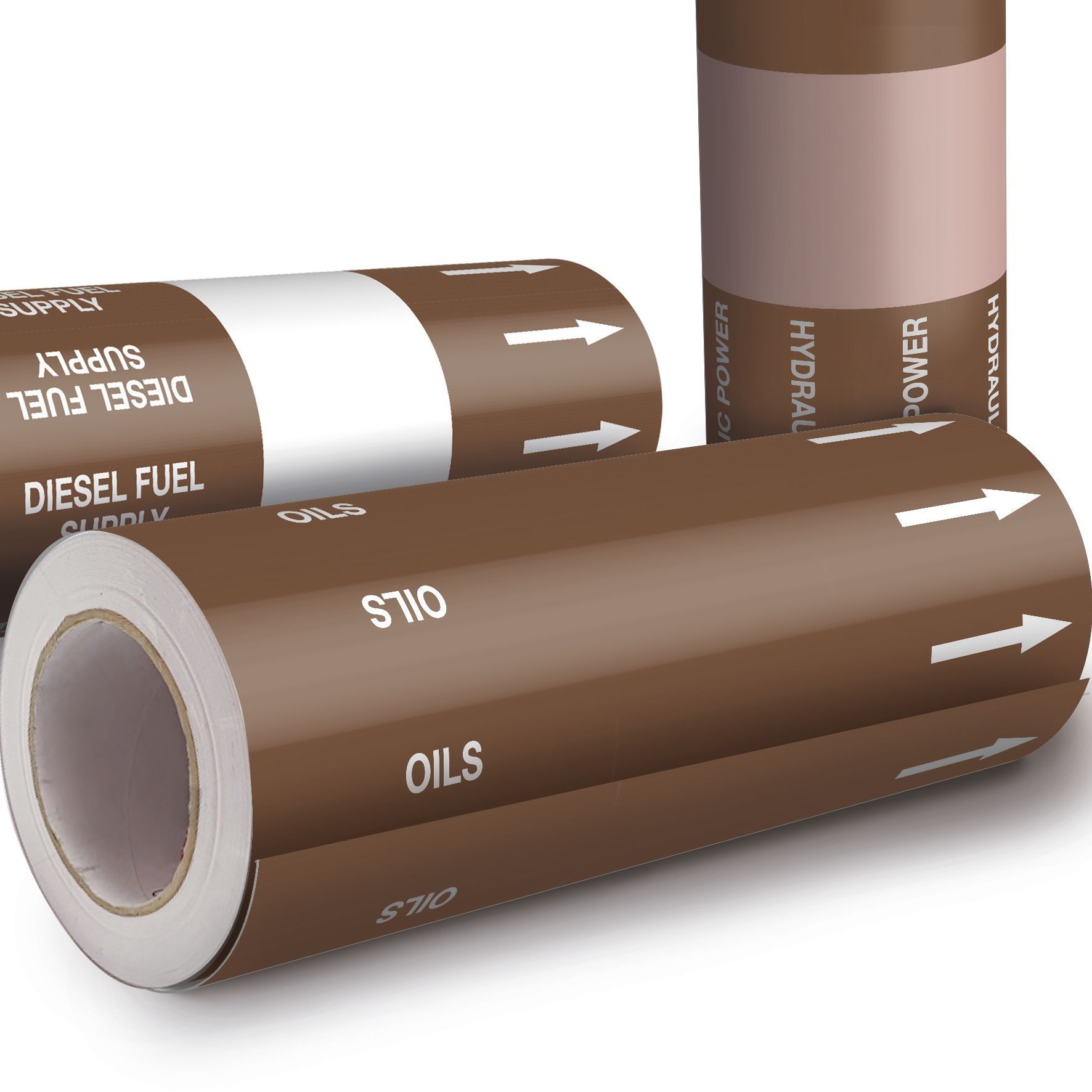 Pipe Marker Vinyl Wraps for Various Oils & Combustible Liquids