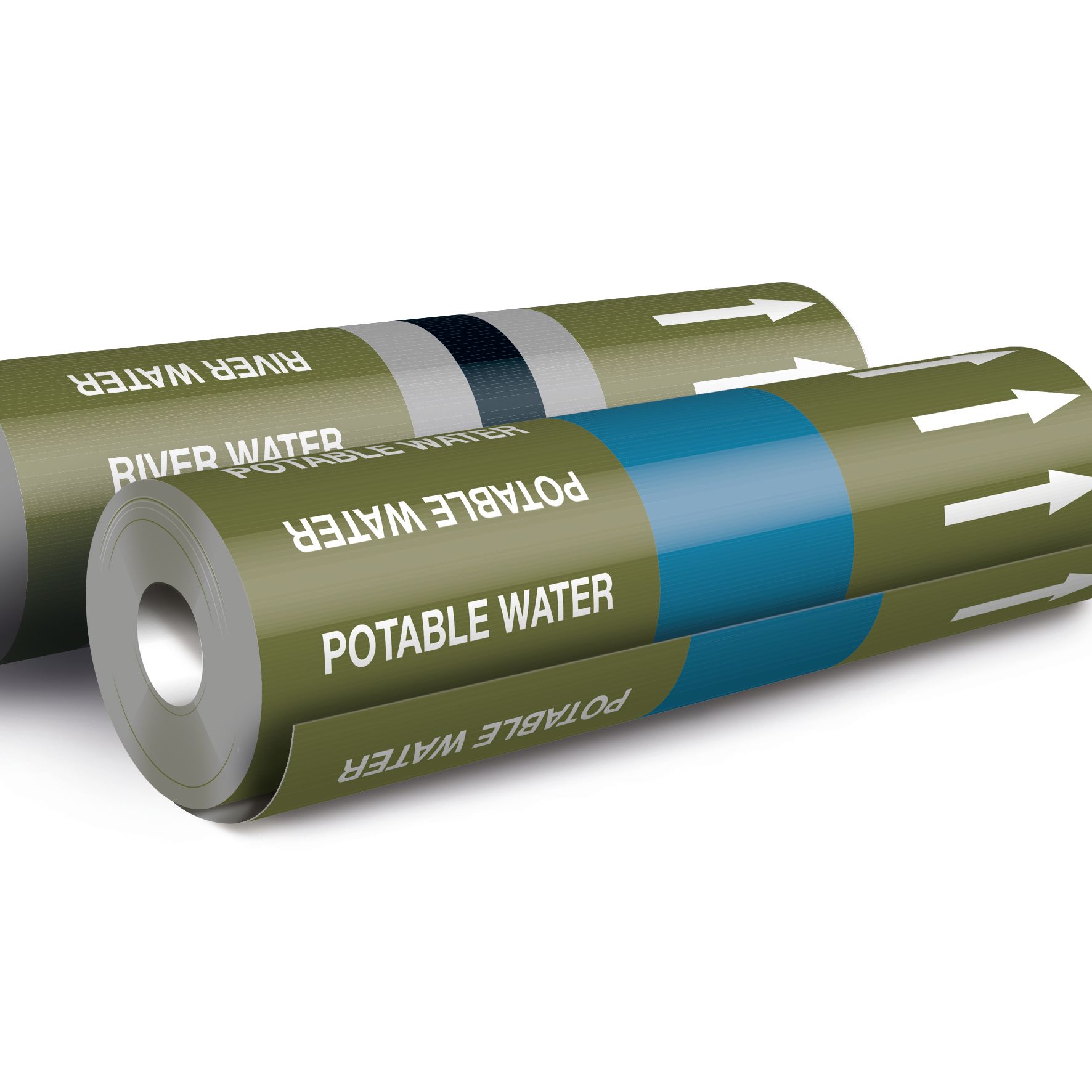 Vinyl Pipe Wrap Markers designed to BS1710 (British Standards) for Pipes carrying water