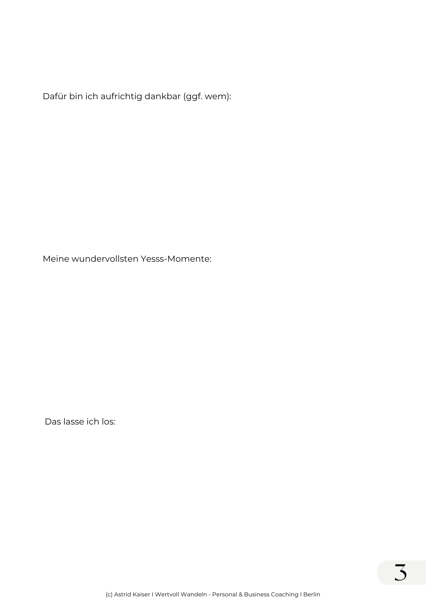 Astrid Kaiser Life und Business Coaching - Journalingsvorlagen