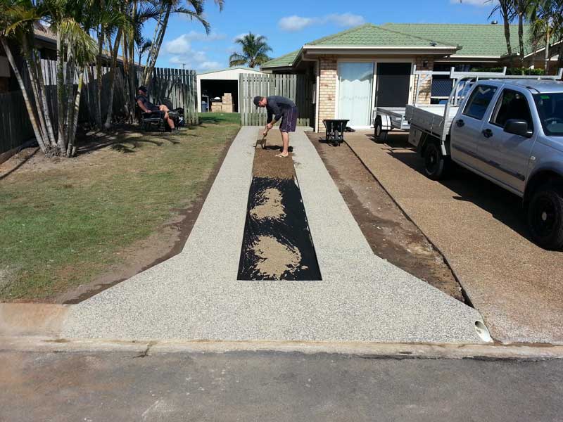 Driveway construction in progress