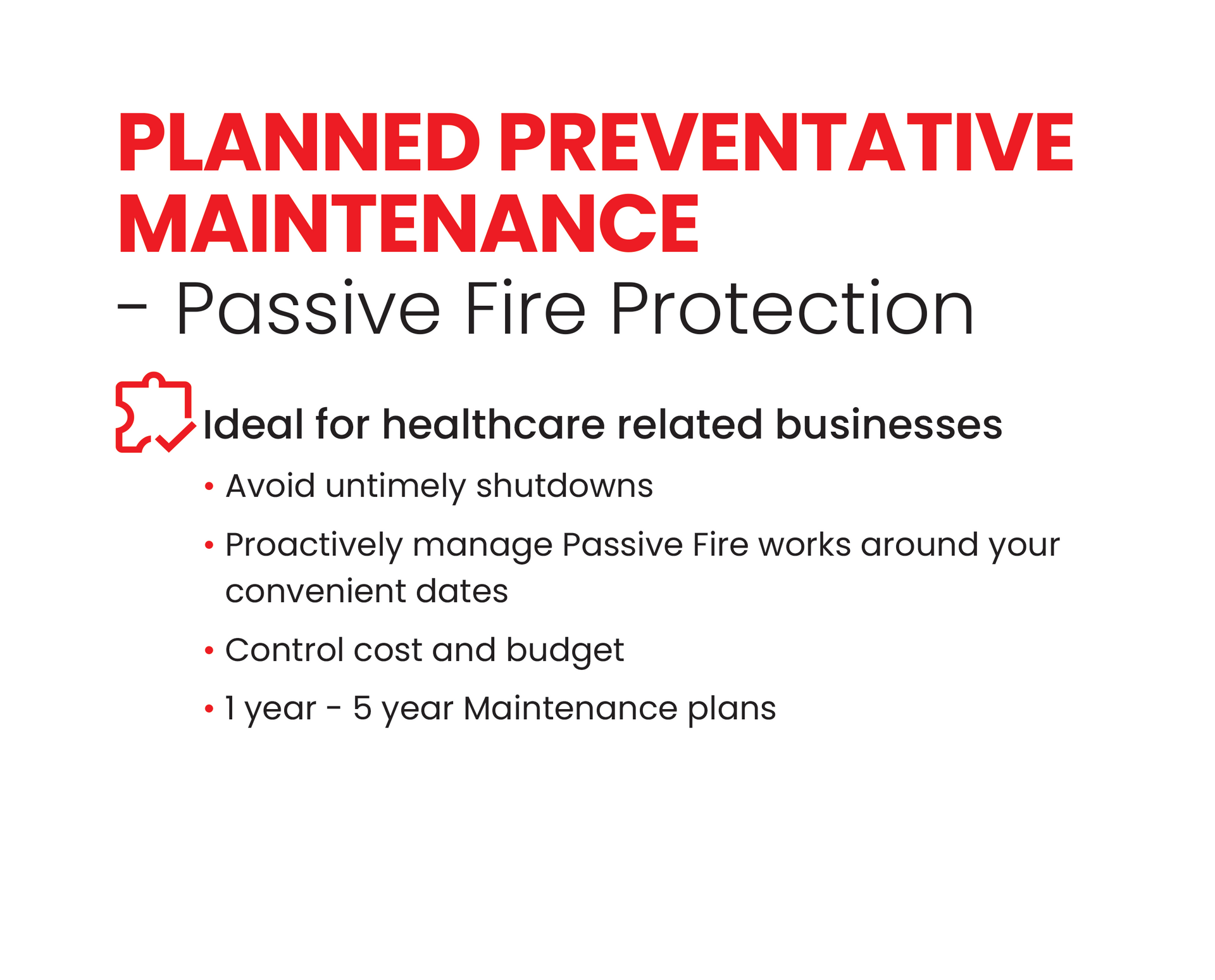 Maintenance Passive Fire Protection