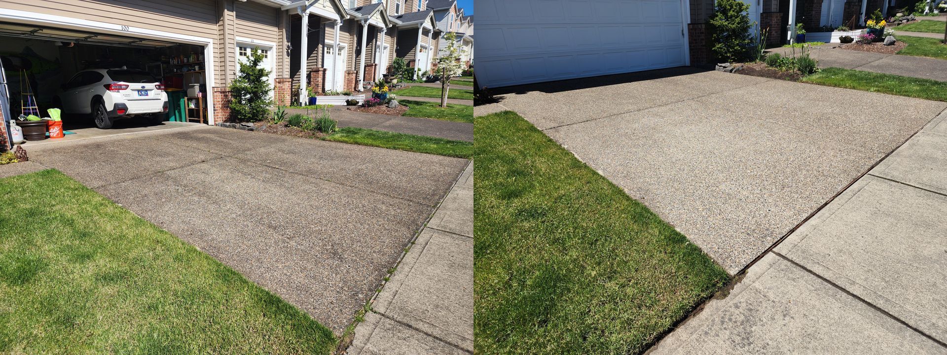 before and after of a driveway