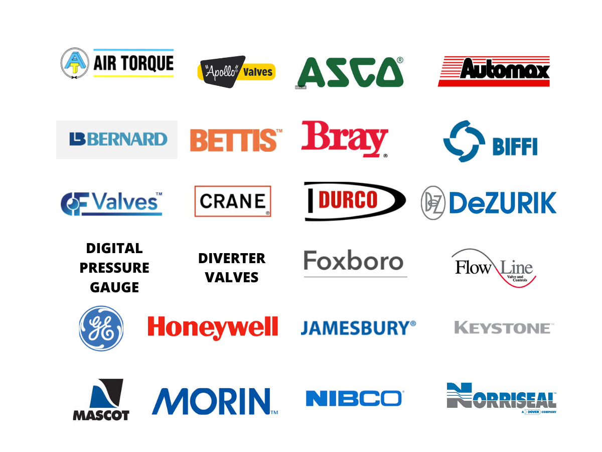 Grid of assorted industrial brand logos on a white background