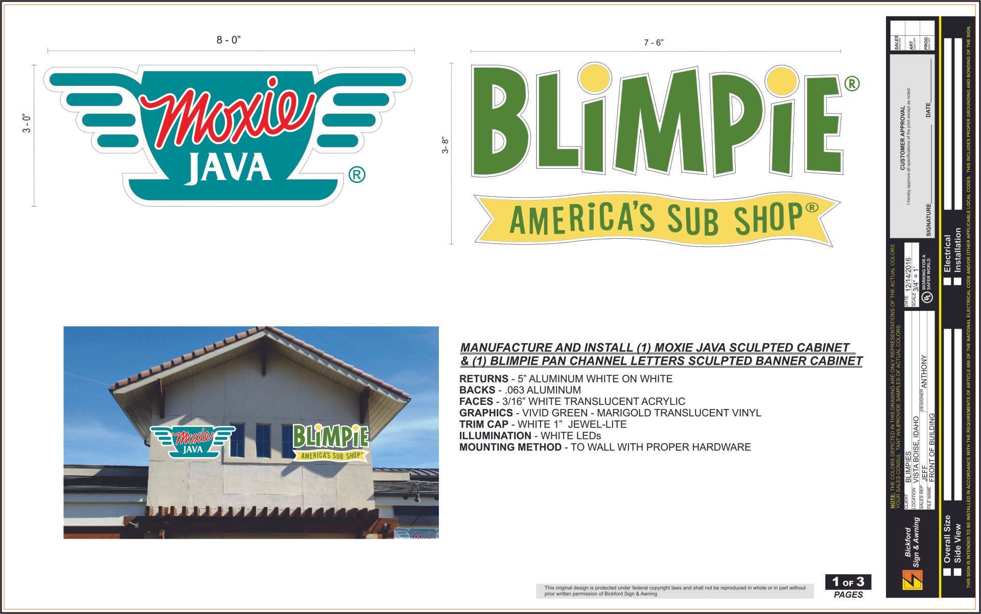 Blimpie Signage Design