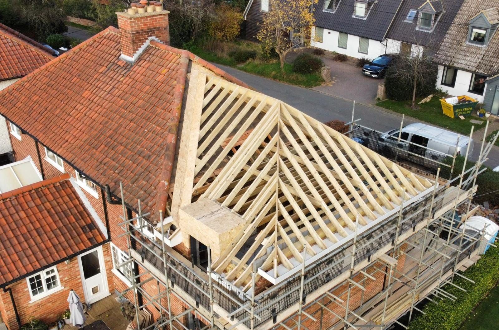 Showing a large two storey side extension to a Suffolk property built by Pro Build East Ltd.