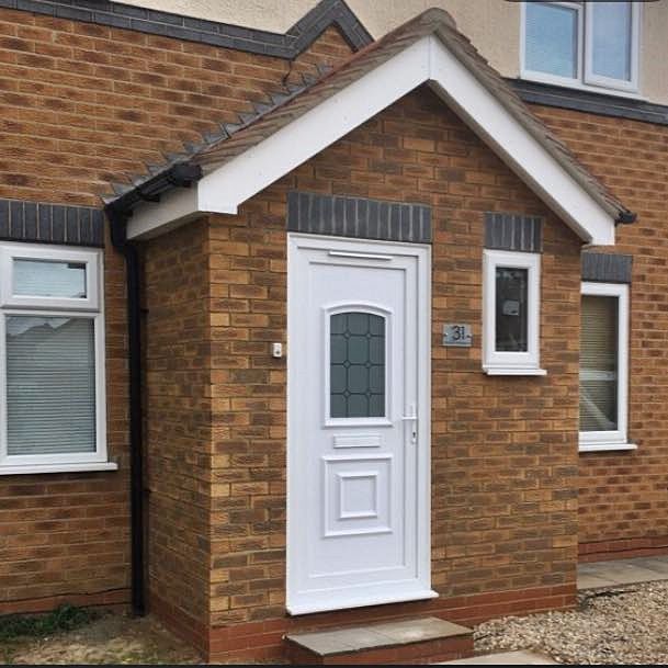 A beautiful front door and porch, built by Pro Build East Ltd.