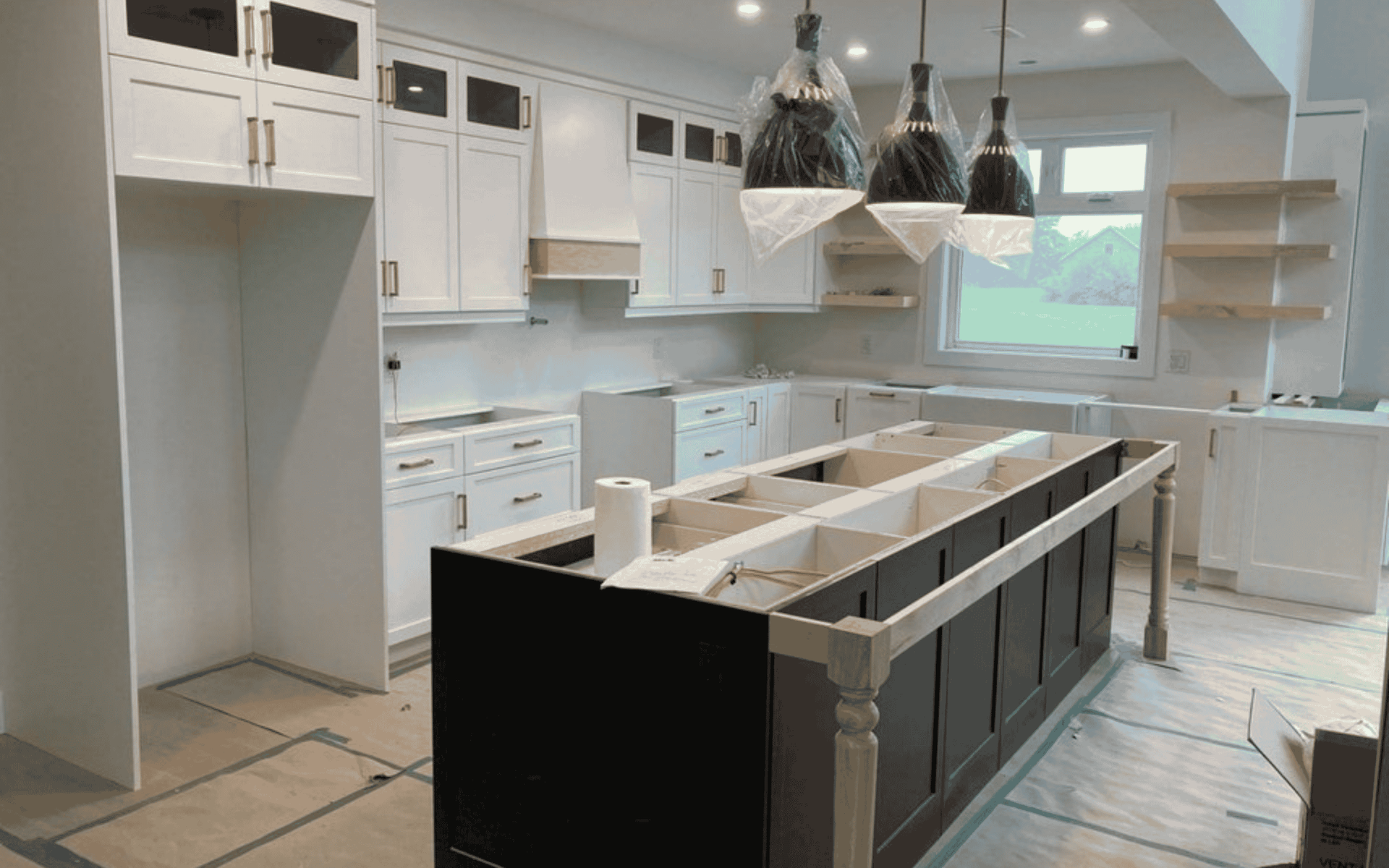 Home Alterations, showing fitted kitchen near Colchester in Essex. Image showing installing high quality fitted kitchen by the best Colchester home improvements builder, Pro Build East Ltd.