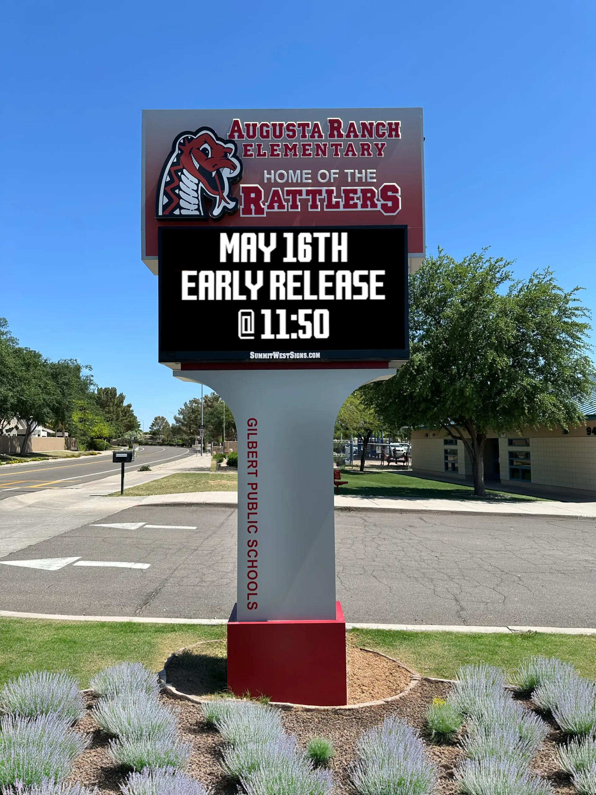 A sign that says may 16th early release at 11:50