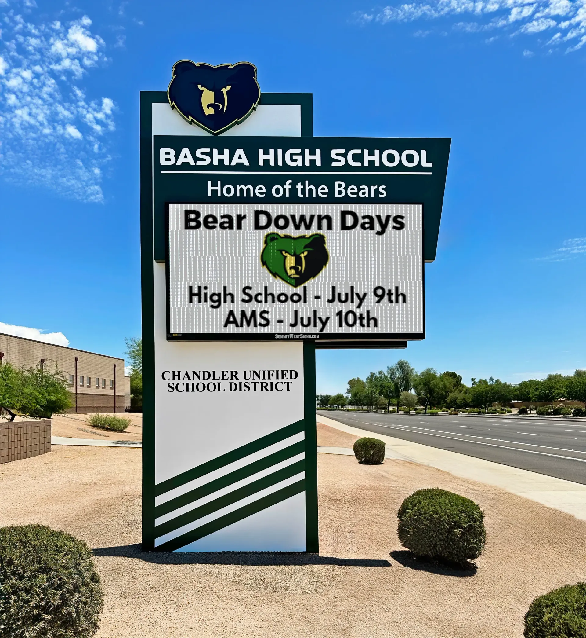Basha high school home of the bears bear down days high school july 9th ams july 10th