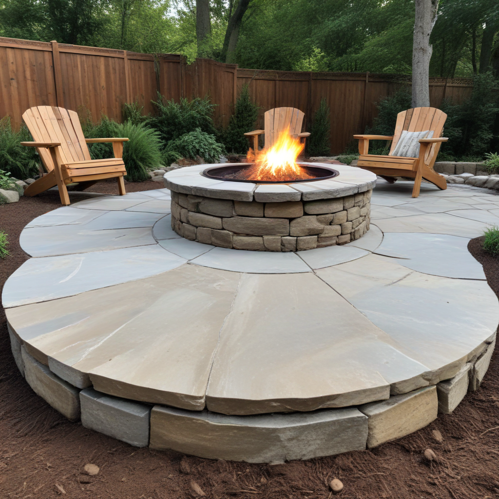 backyard flagstone firepit