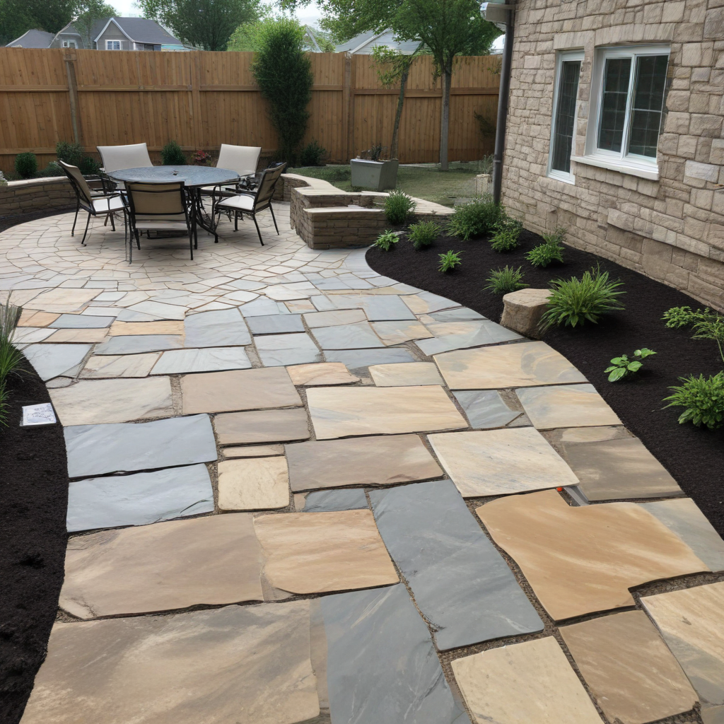 backyard flagstone patio