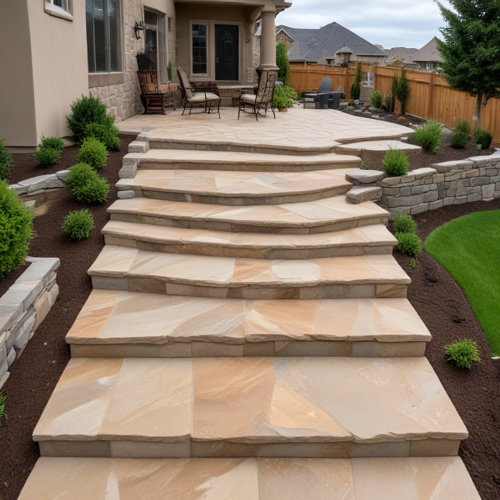 outdoor flagstone staircase