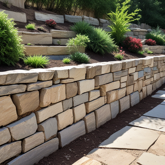 flagstone retaining wall